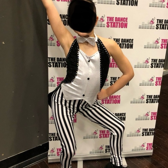 Tuxedo Style Black and White Dance Costume - Picture 7 of 7